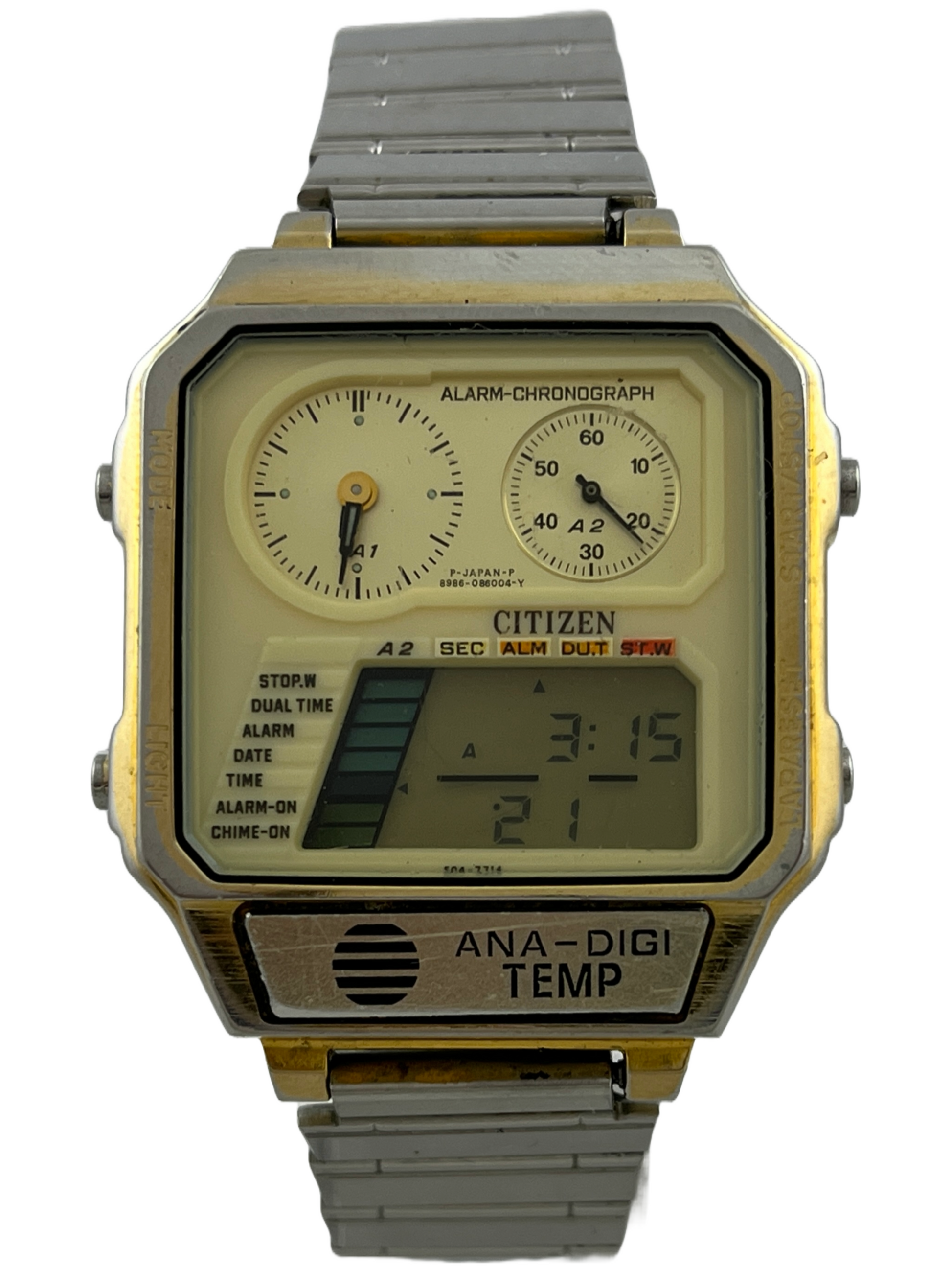 Citizen Quartz Alarm Chronograph Dualtime Ana-Digi Roboface