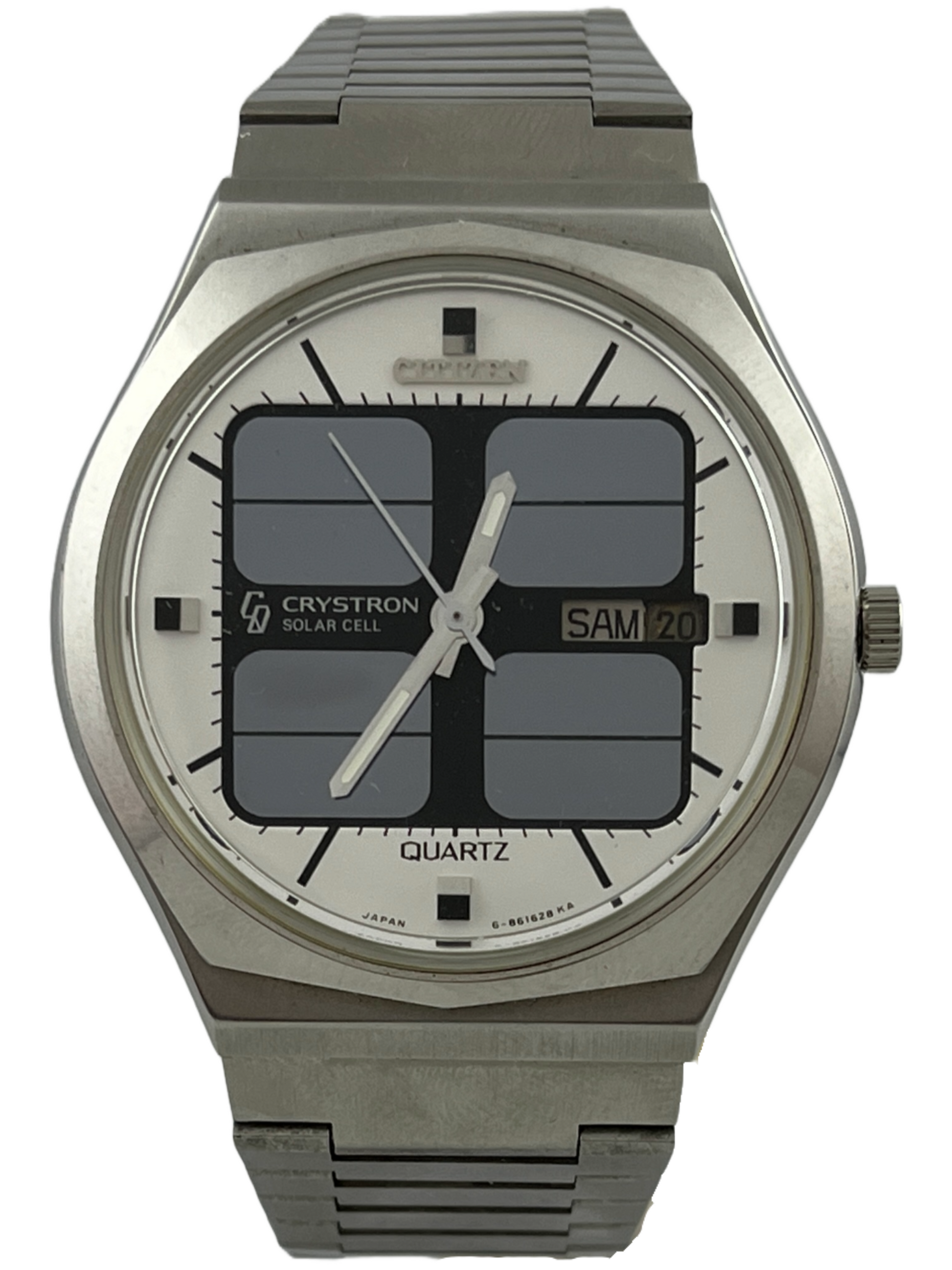 Citizen crystron outlet solar cell watch